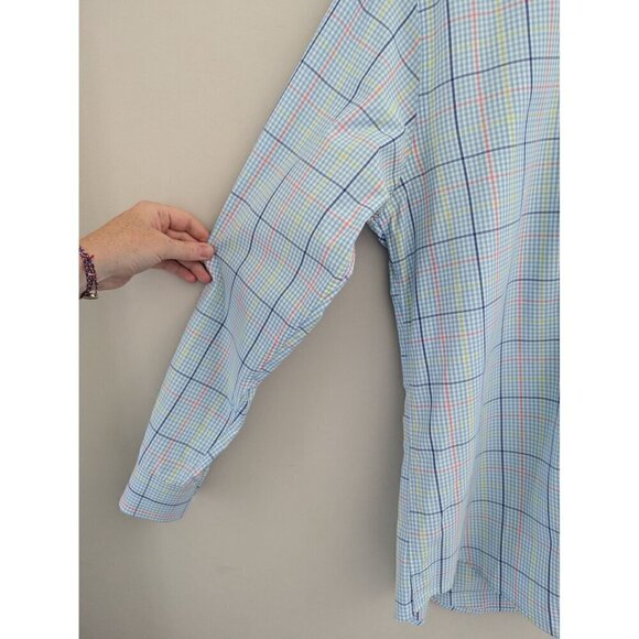 Vineyard Vines Slim Fit Murray Shirt Blue Plaid Size L - Picture 3 of 8